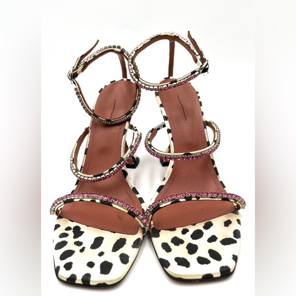 AMINA MUADDI Gilda Crystal-Embellished Satin Sandals - Picture 2 of 5